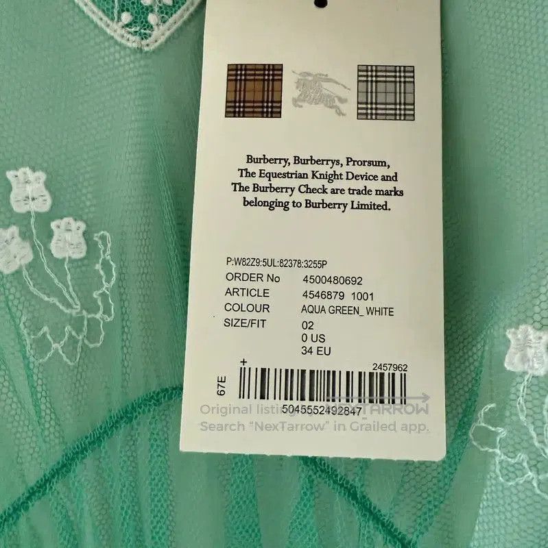 Burberry Summer Green Lace Maxi Dress.