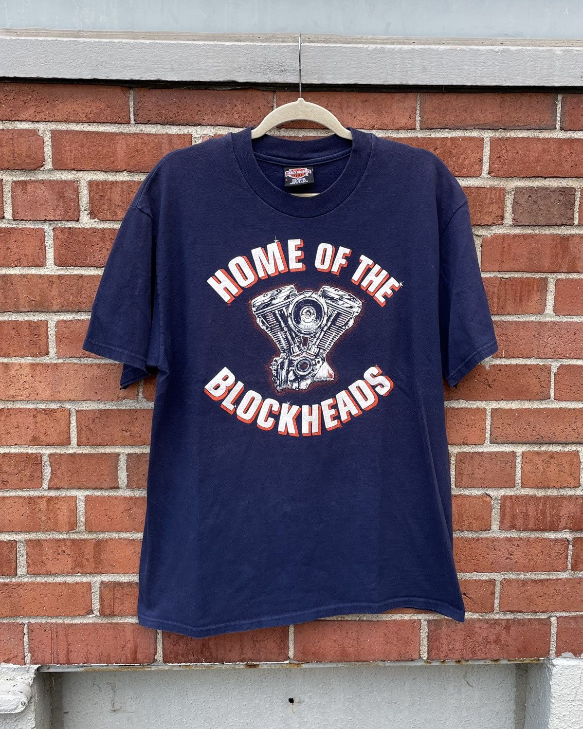 Harley Davidson 90s Harley Davidson Iron Block HD Adams Center NY T Shirt Size US L / EU 52-54 / 3 - 1 Thumbnail