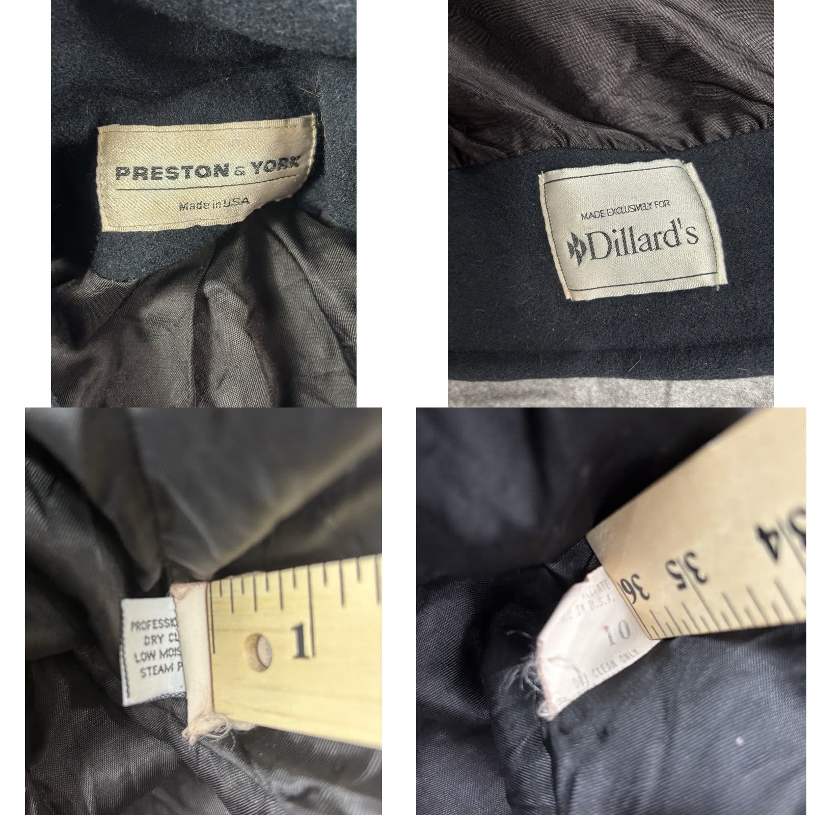 Preston & York VINTAGE Preston & York Women's Peacoat Black Wool Coat Regular Size 10 Lined Button Size L / US 10 / IT 46 - 8 Thumbnail