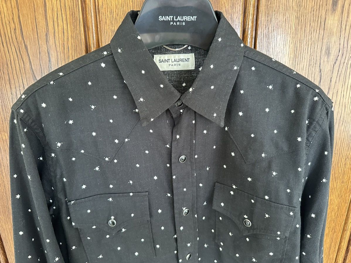 Saint Laurent Paris Grail SS16 Saint Laurent black shirt white star polka dot S Size US S / EU 44-46 / 1 - 11 Thumbnail