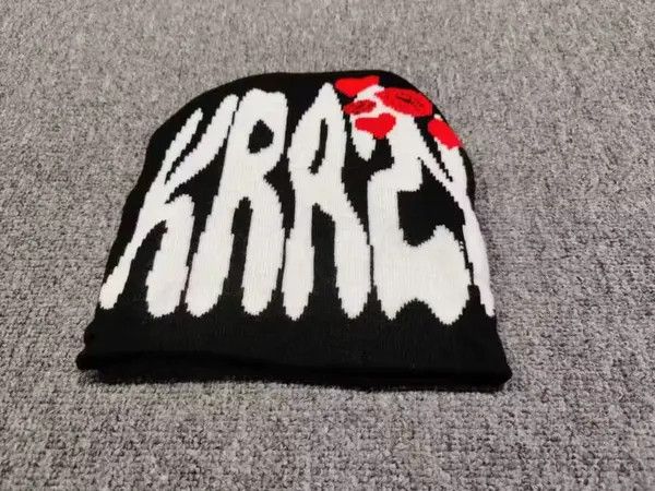 Japanese Brand Krazy in Love Graphic No Cuff Beanie Hat Black Size ONE SIZE - 2 Thumbnail
