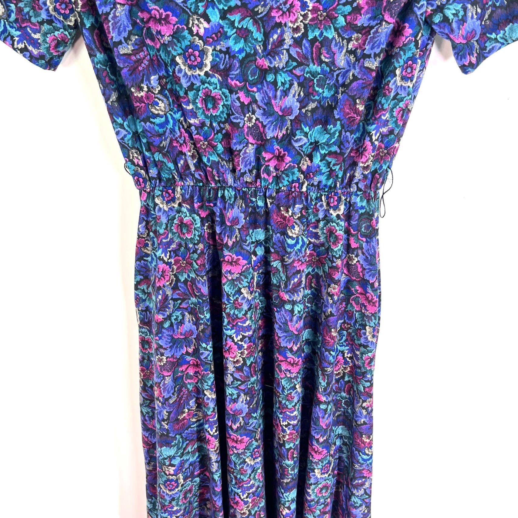 Vintage Vintage Stuart Alan Floral Pleated Drop Waist Dress Womans Size 12 Blue W/ Belt Size XL / US 12-14 / IT 48-50 - 3 Thumbnail