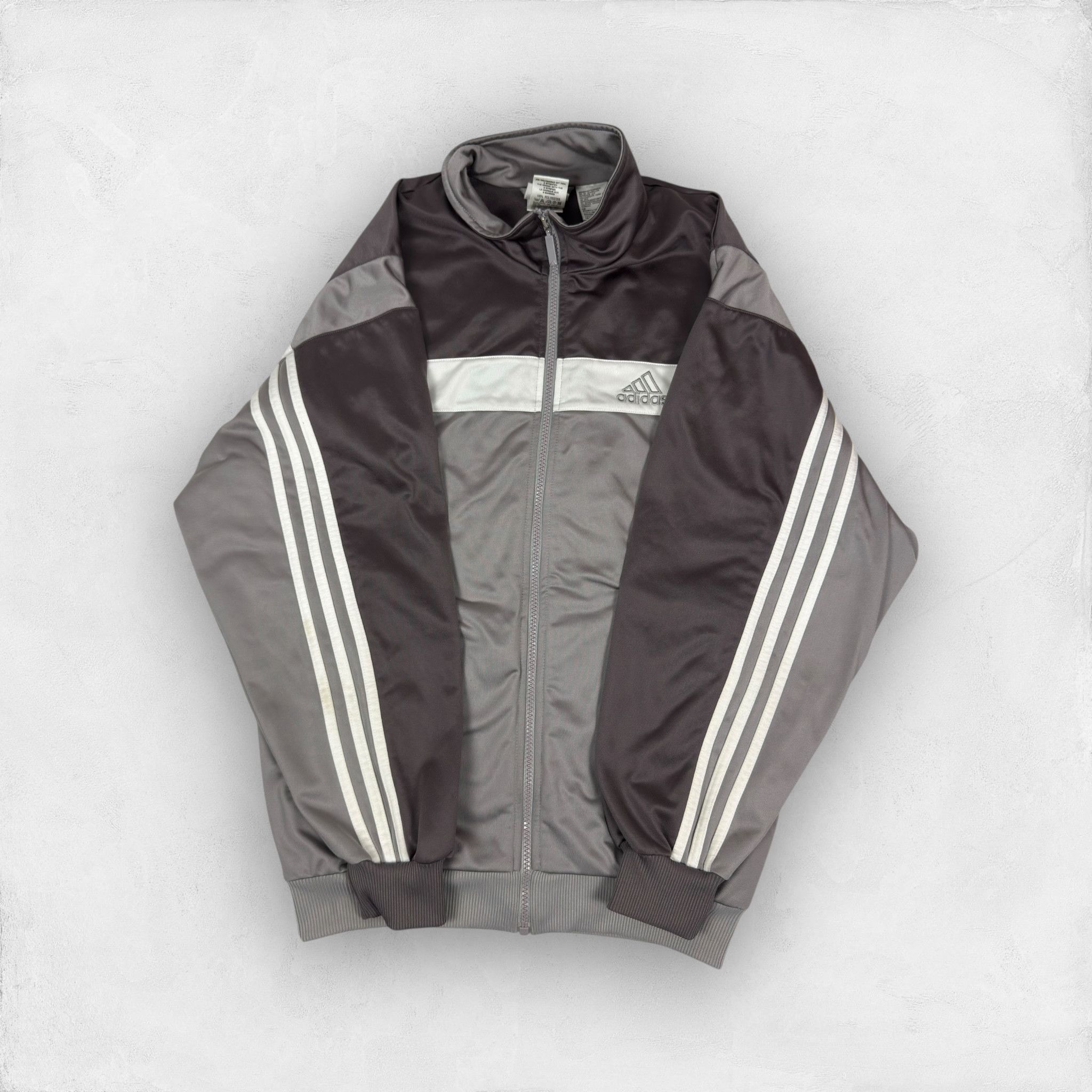 Adidas Mens Multicolor Logo Stripe Full Zip Track Jacket S