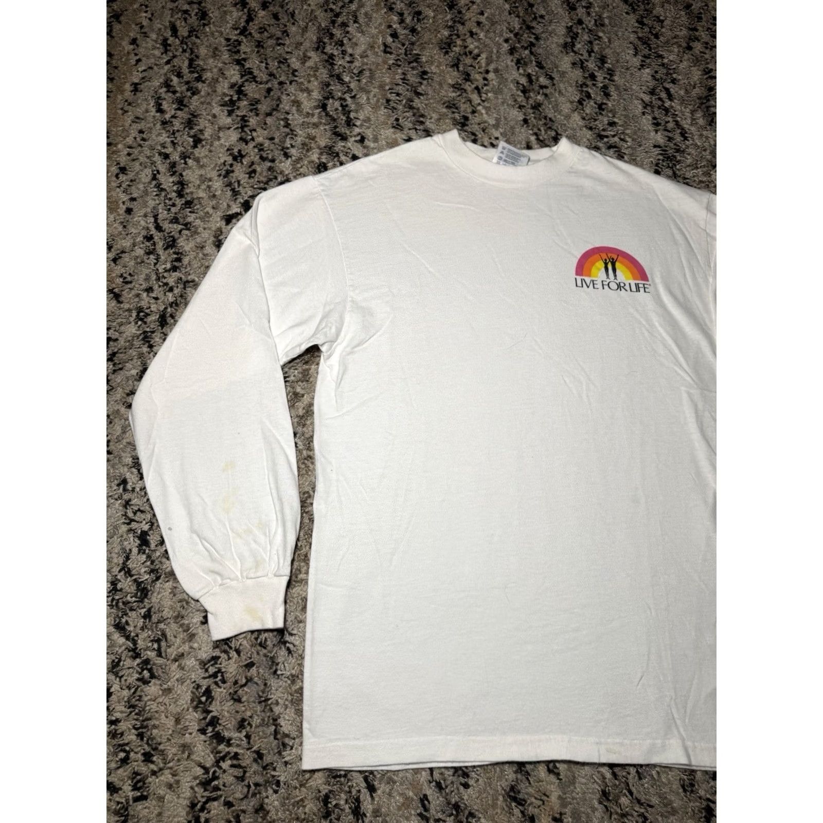 Hanes VINTAGE Shirt Unisex Adults M White 80s Live For Life Cult Church Heavens Gate Tee Shirt Mens Size US M / EU 48-50 / 2 - 3 Thumbnail