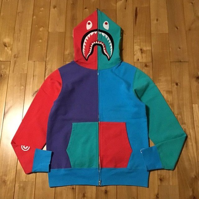Bape BAPE Crazy color shark full zip hoodie a bathing ape Size US S / EU 44-46 / 1 - 1 Thumbnail