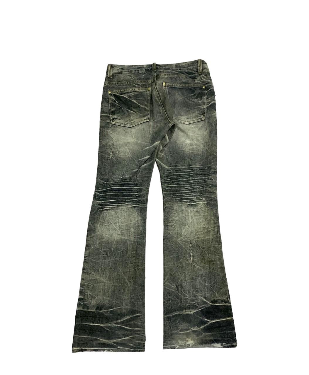 Hysteric Glamour × Japanese Brand × PPFM Japanese brand black baccara distressed flare jeans Size US 32 / EU 48 - 2 Thumbnail