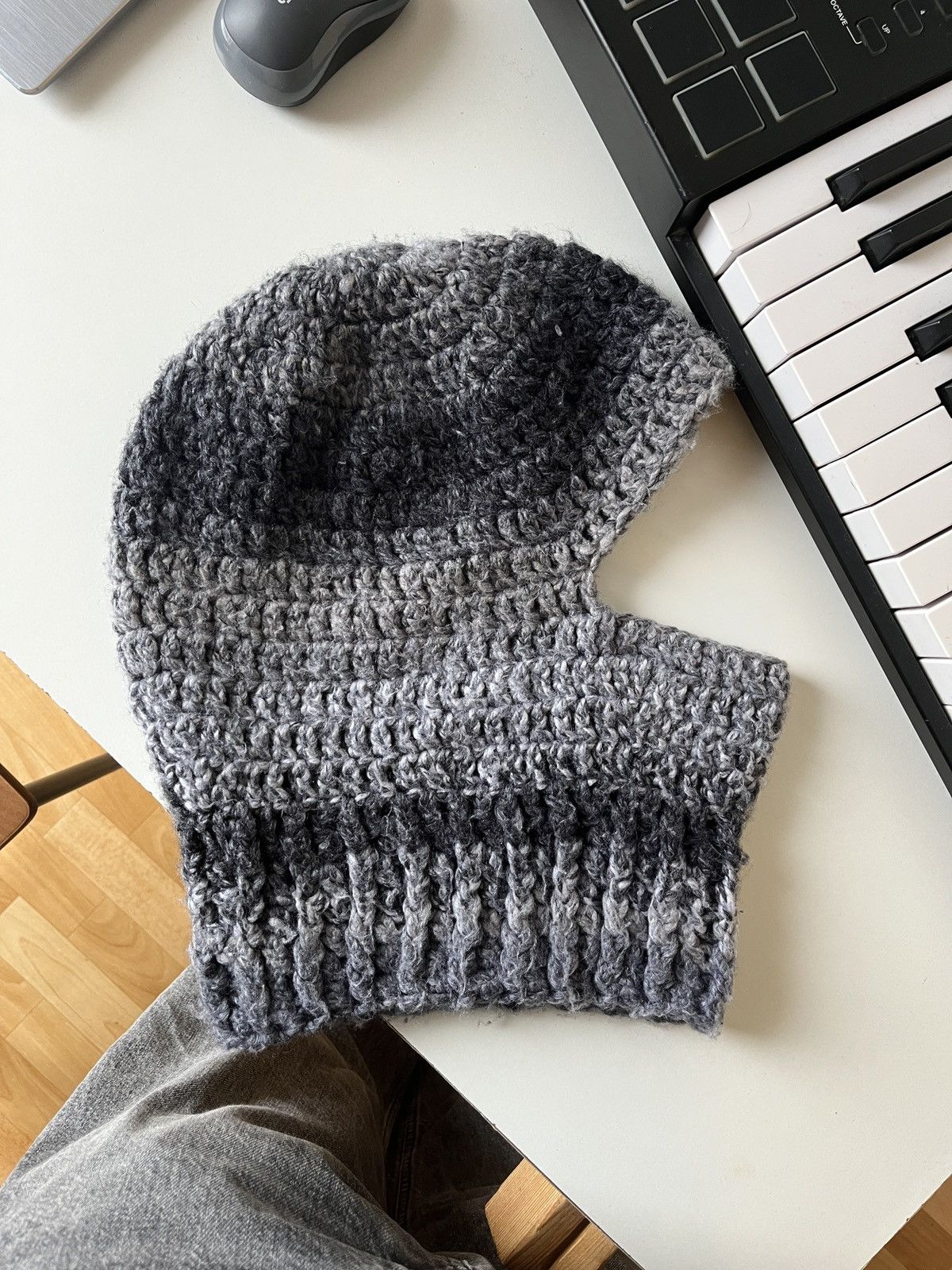 Handmade Grey Alpaca Wool Balaclava Handmade Size ONE SIZE - 3 Thumbnail