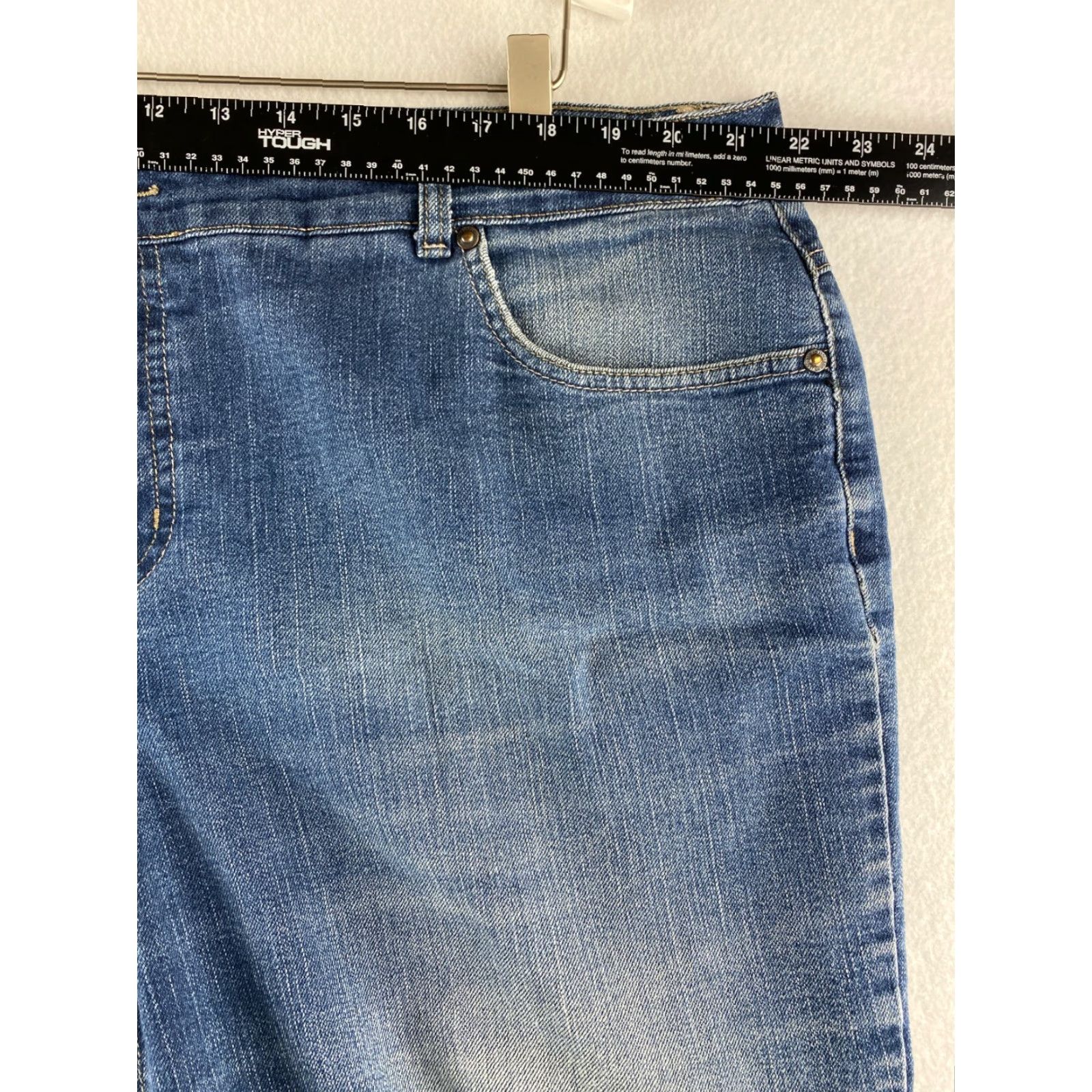 Vintage JMS Just My Size Jeans Womens 22W Blue Capri Denim Short Stretch Classic Fit Shirt? Size 40" / US 18 - 3 Thumbnail