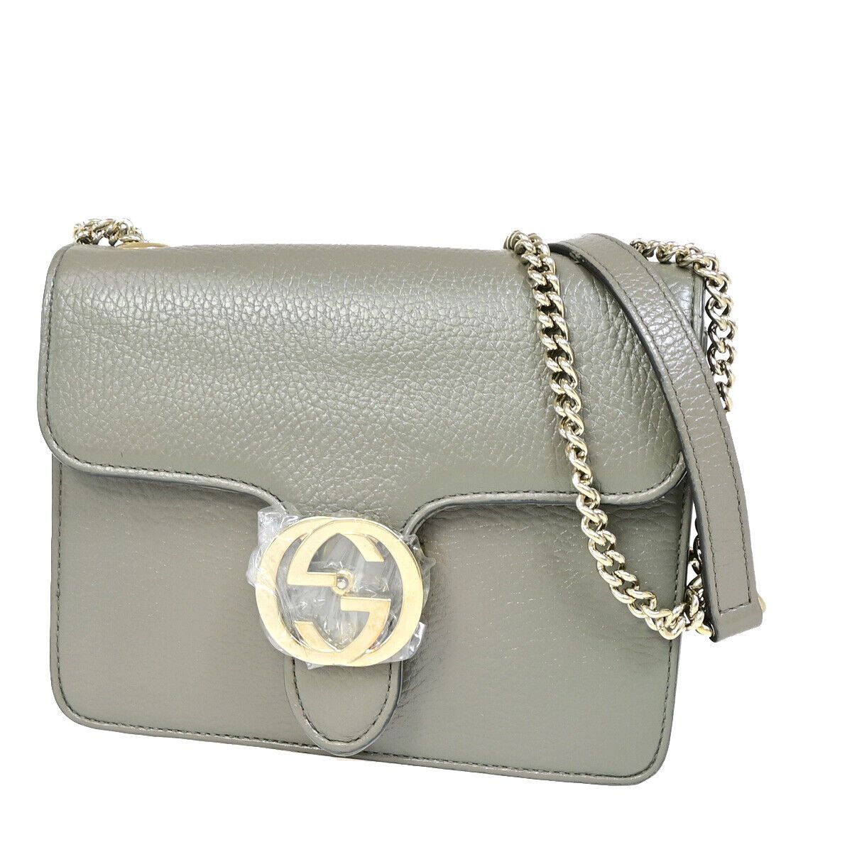Gucci Interlocking Grey Leather Shoulder Bag (Pre-Owned) Size ONE SIZE - 1 Thumbnail