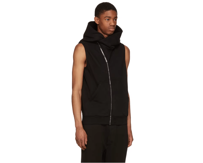 Rick Owens Drkshdw Rick Owens DRKSHDW Men's Black Hooded Tank Top Size US XS / EU 42 / 0 - 3 Thumbnail
