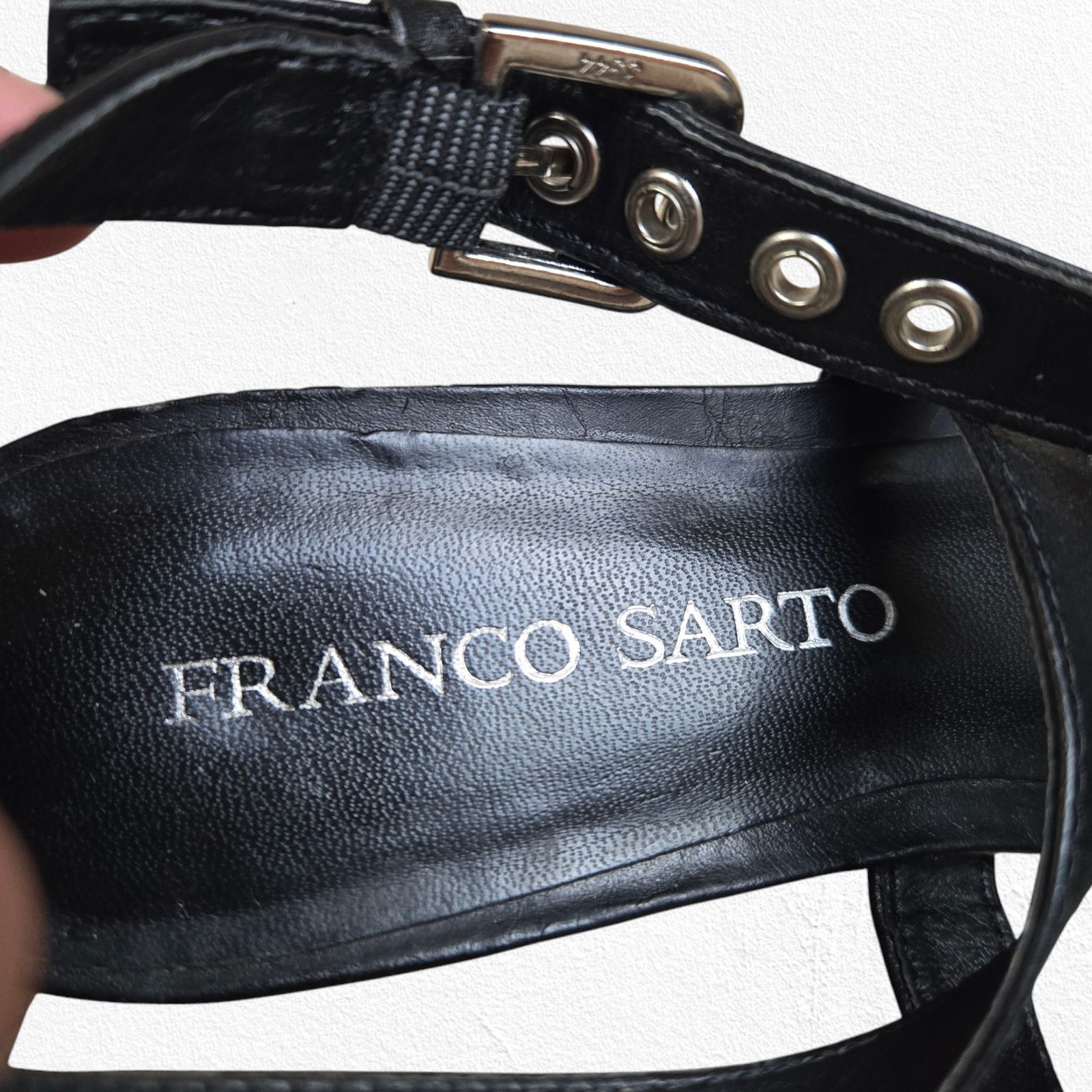 Franco Sarto Franco Sarto Black Strappy Open Toe Wedge Sandals Size 7 Size US 7 / IT 37 - 6 Thumbnail