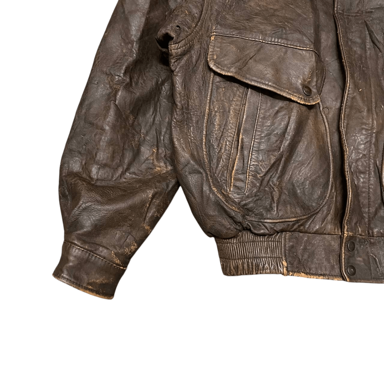 Leather Vintage Skelly Aero Dynamic Gasoline Cuir Leather Jacket Size US L / EU 52-54 / 3 - 3 Thumbnail