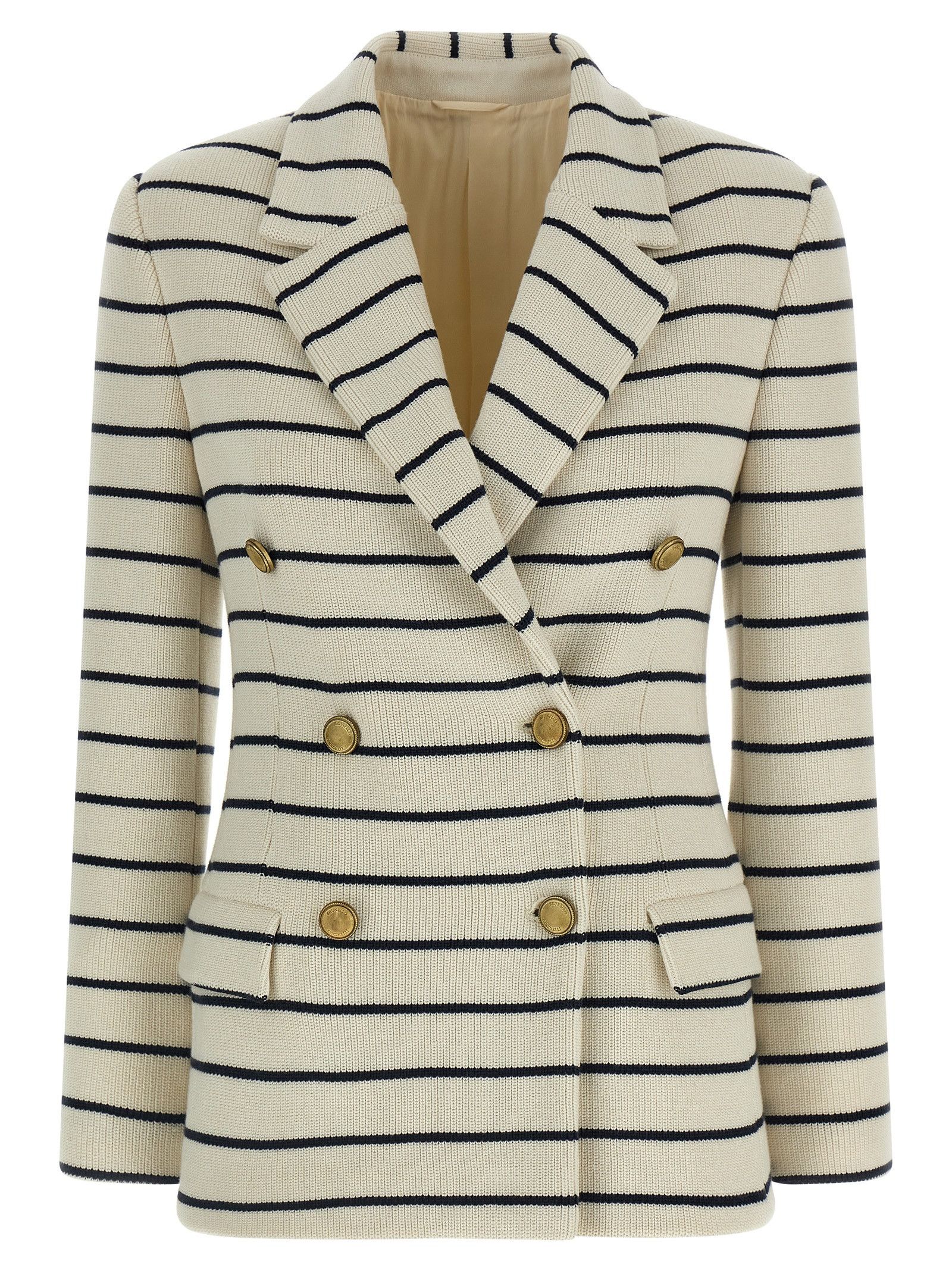Brunello Cucinelli Striped sweater blazer Size L / US 10 / IT 46 - 1 Thumbnail