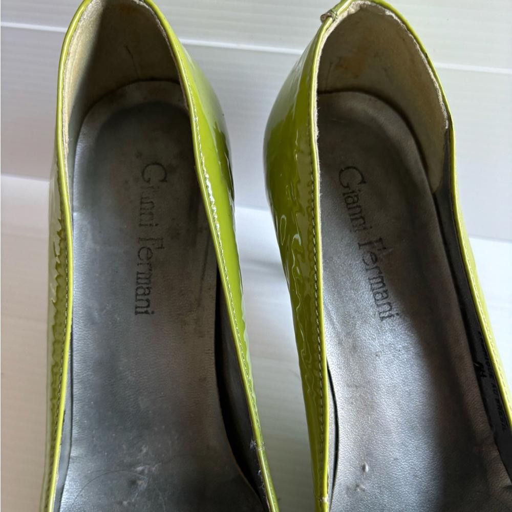 Designer Gianni Fermani Green Real Leather Mid Heel Shoes Size US 9 / IT 39 - 6 Thumbnail