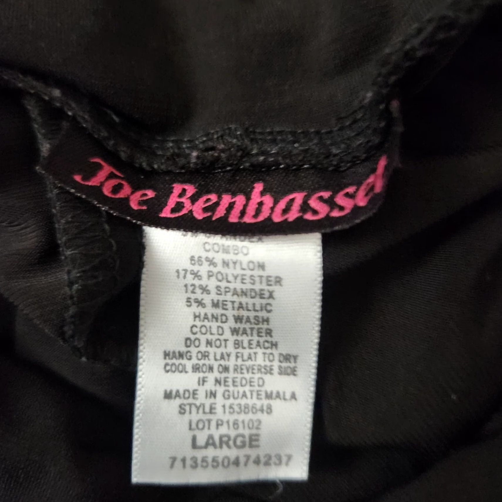 Vintage Joe Benbasset Skirt Women's Black Lace Pull-On Stretch Knee-Length Large Size 36" / US 14 / IT 50 - 6 Thumbnail