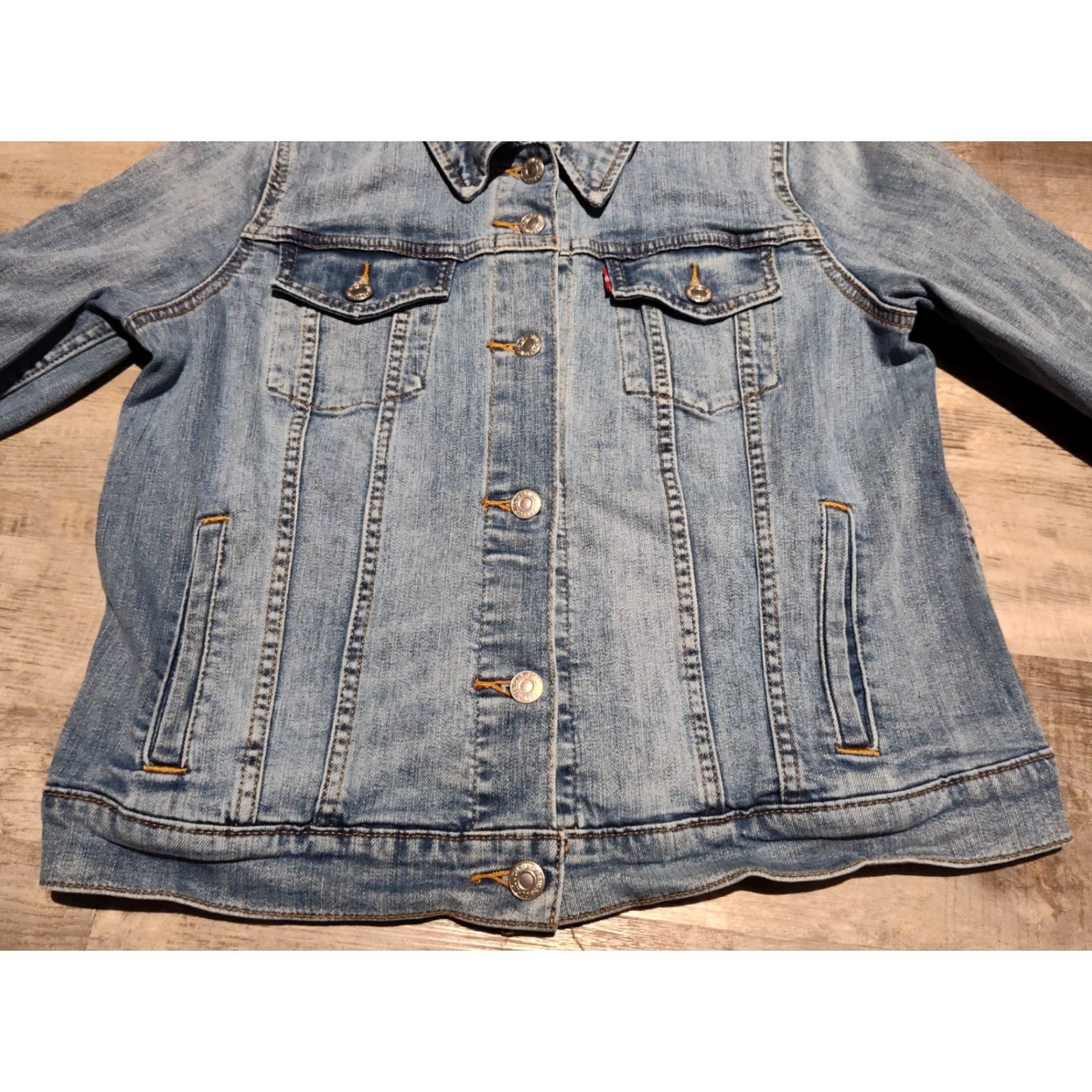 Levi's VINTAGE Levi's Denim Button Trucker Jacket (Jacket) Women L Stone 29945-0012 Mens/Womens? Size 36" / US 14 / IT 50 - 4 Thumbnail