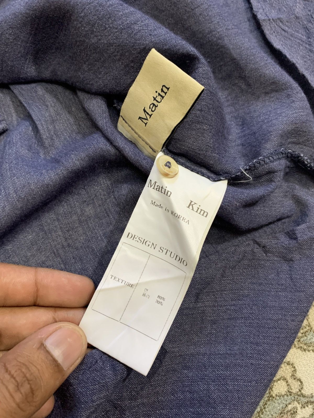 Matin Kim MATIN KIM COTTON LINEN ELBOW PATCH BUTTON UPS SHIRT Size US L / EU 52-54 / 3 - 6 Thumbnail