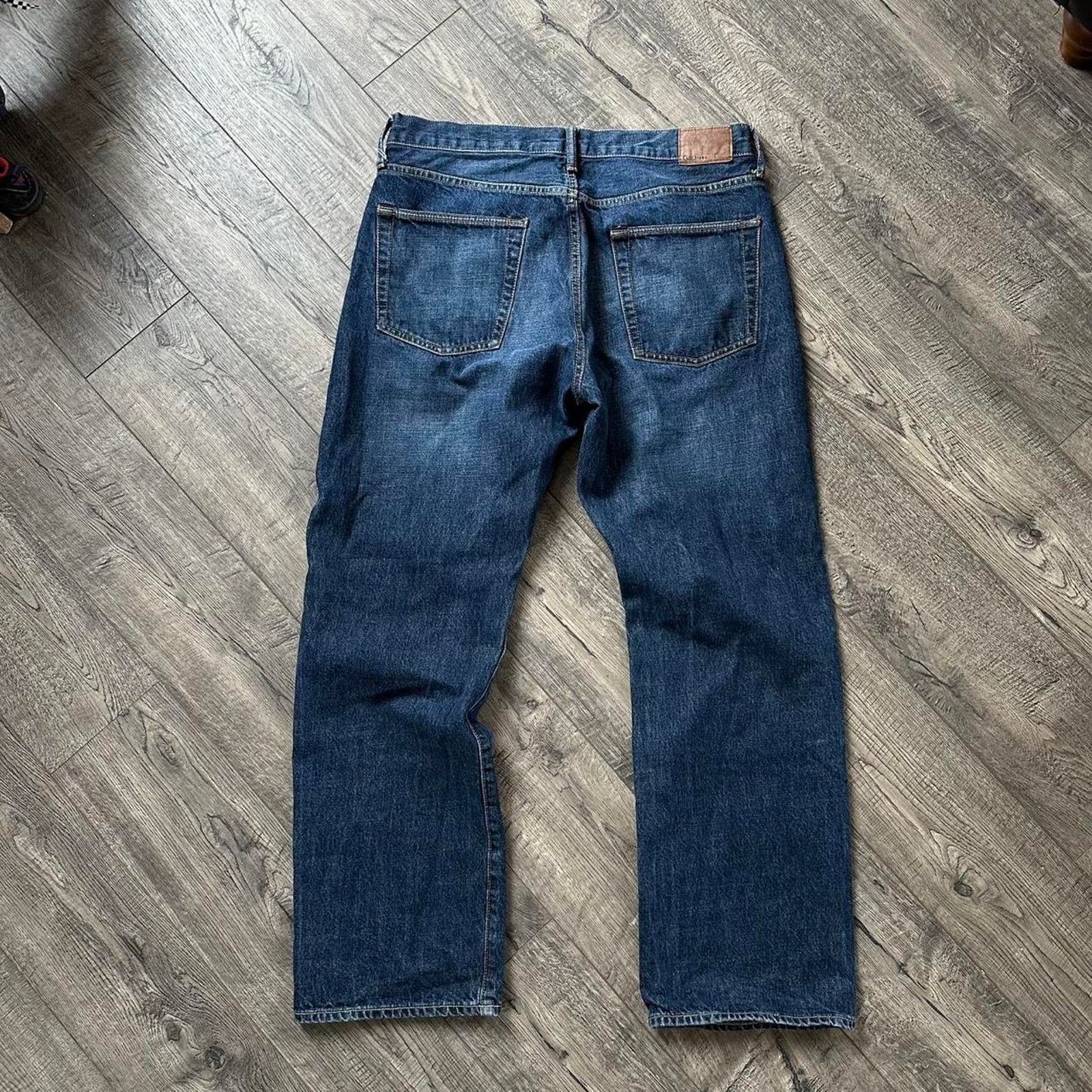 Gap Vintage Y2K Gap Dark Blue Baggy Relaxed Straight Boot Denim Size US 33 - 6 Thumbnail