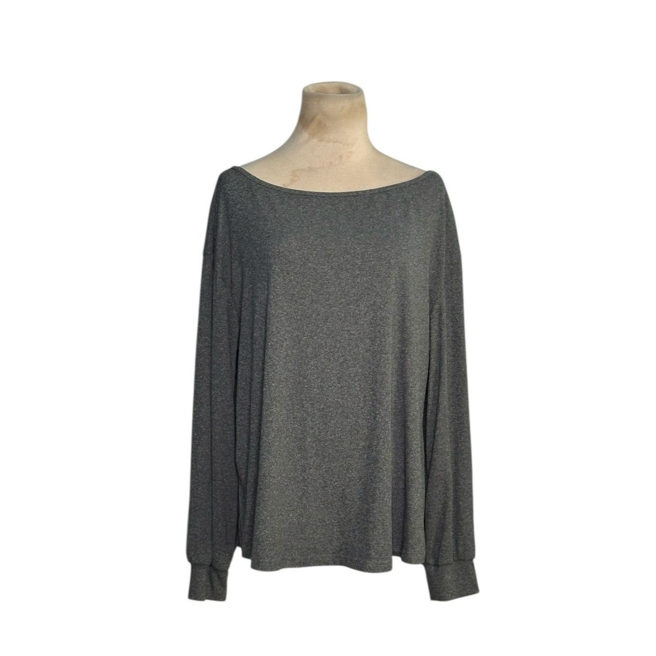 Shein Shein gray long sleeves boat neck top size Large Size L / US 10 / IT 46 - 1 Thumbnail