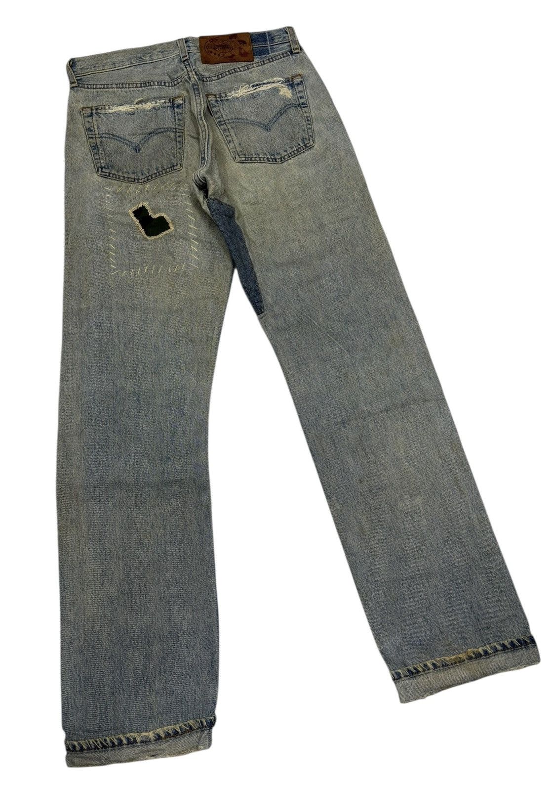 Kapital GRAIL Levis 501 Boro Sashiko Custom Distressed Denim Jeans Size US 30 / EU 46 - 8 Thumbnail
