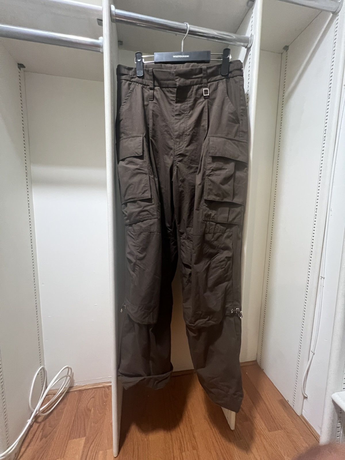 image of Wooyoungmi Brown Wide-Leg Cargo Pants, Men's (Size 32)