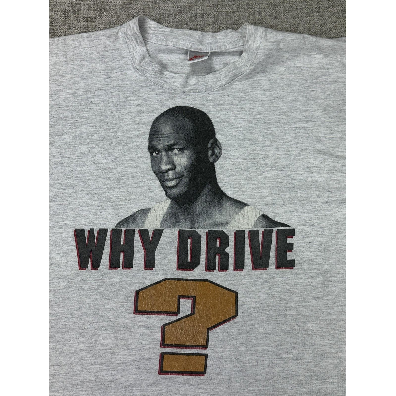 Nike Nike Shirt Gray Jordan Why Drive When You Can Fly 90s Sz L Size US L / EU 52-54 / 3 - 3 Thumbnail