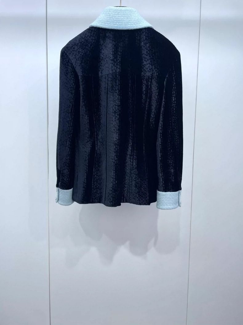 Chanel Chanel 22B blue and black color block four-pocket velvet ja Size XS / US 0-2 / IT 36-38 - 2 Thumbnail