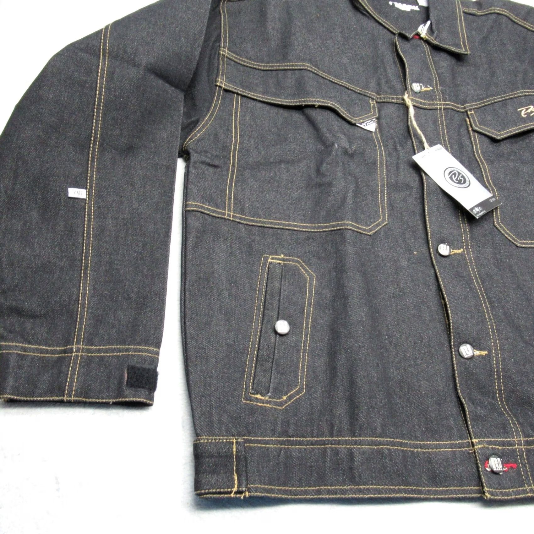 Denime PJ Mark Denim Jacket Men XL Black Trucker Button Up Raw Dead Stock NEW Size US XL / EU 56 / 4 - 6 Thumbnail