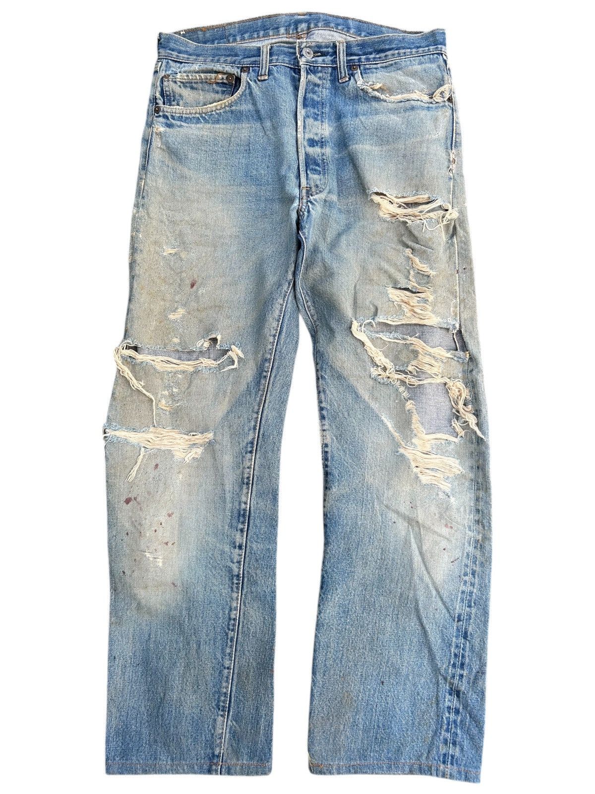 Levi's × Vintage 60s-70s THRASHED Levi's 6 Selvedge Vintage Denim Jeans Size US 32 / EU 48 - 1 Thumbnail