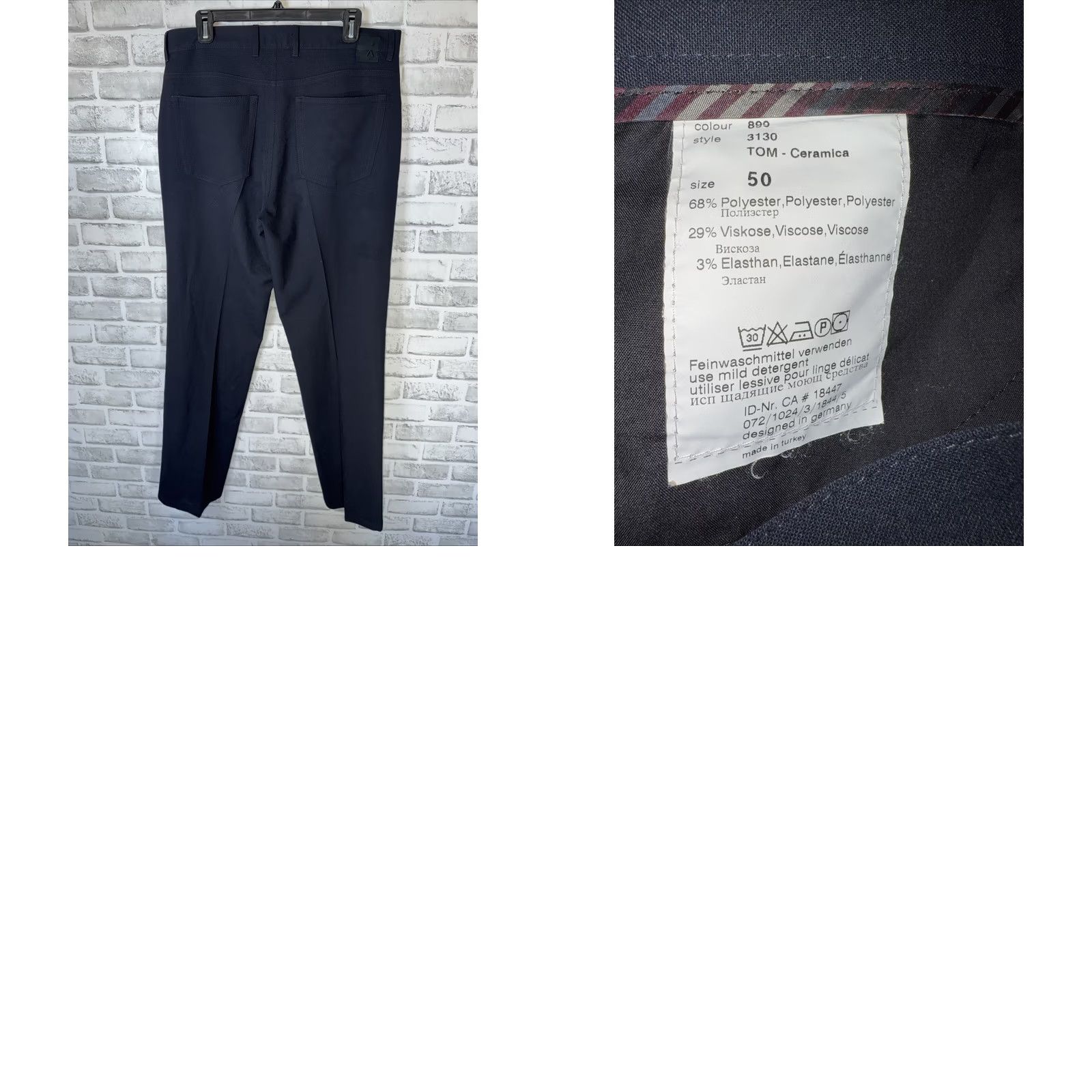 Vintage VINTAGE Alberto Comfort Fit Ceramica Polyester Blend Black Pants 34x33 Size US 34 / EU 50 - 8 Thumbnail