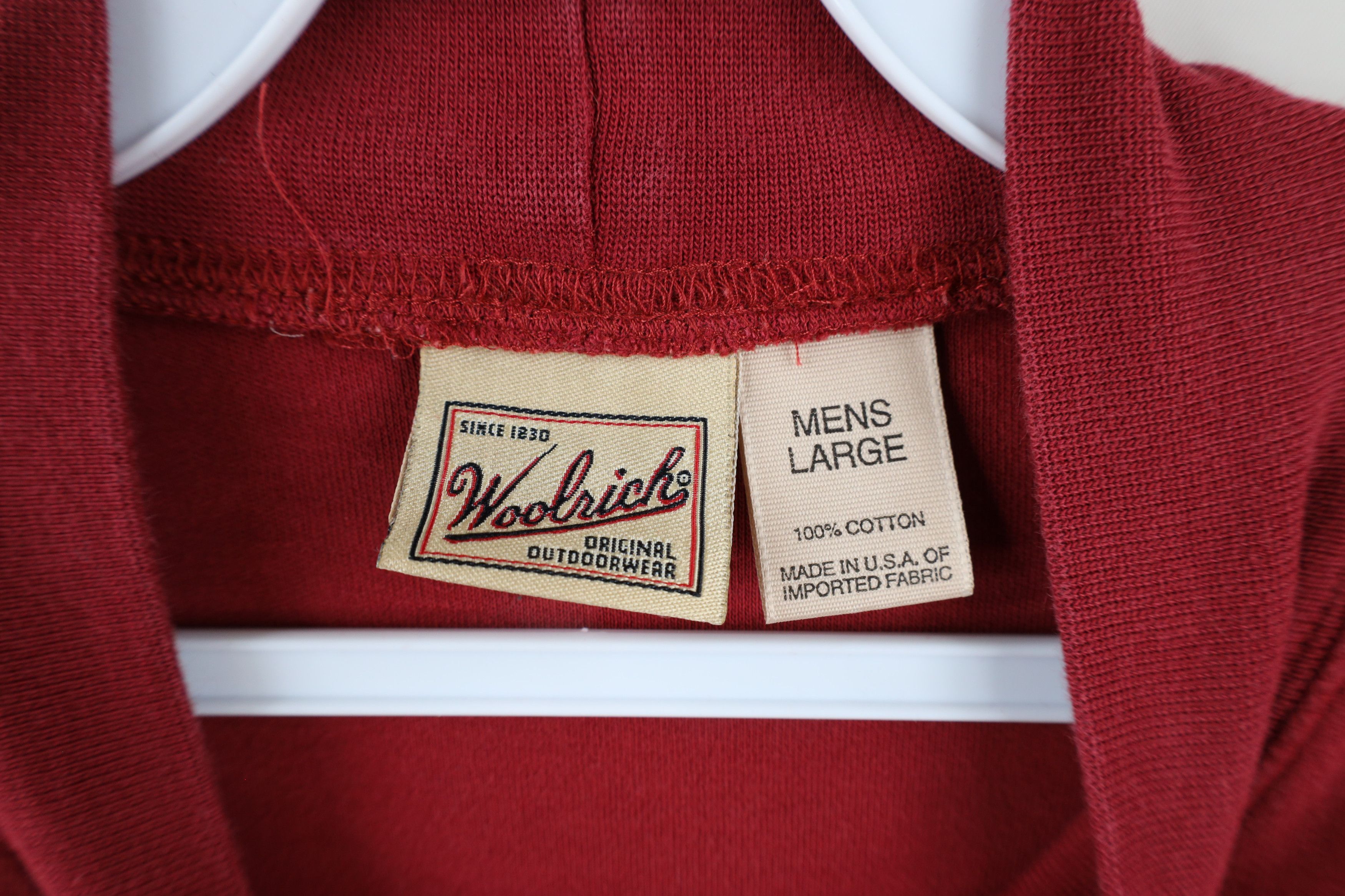 Vintage × Woolrich Woolen Mills Vintage 90s Woolrich Mock Neck Long Sleeve T-Shirt Red USA Size US L / EU 52-54 / 3 - 5 Thumbnail