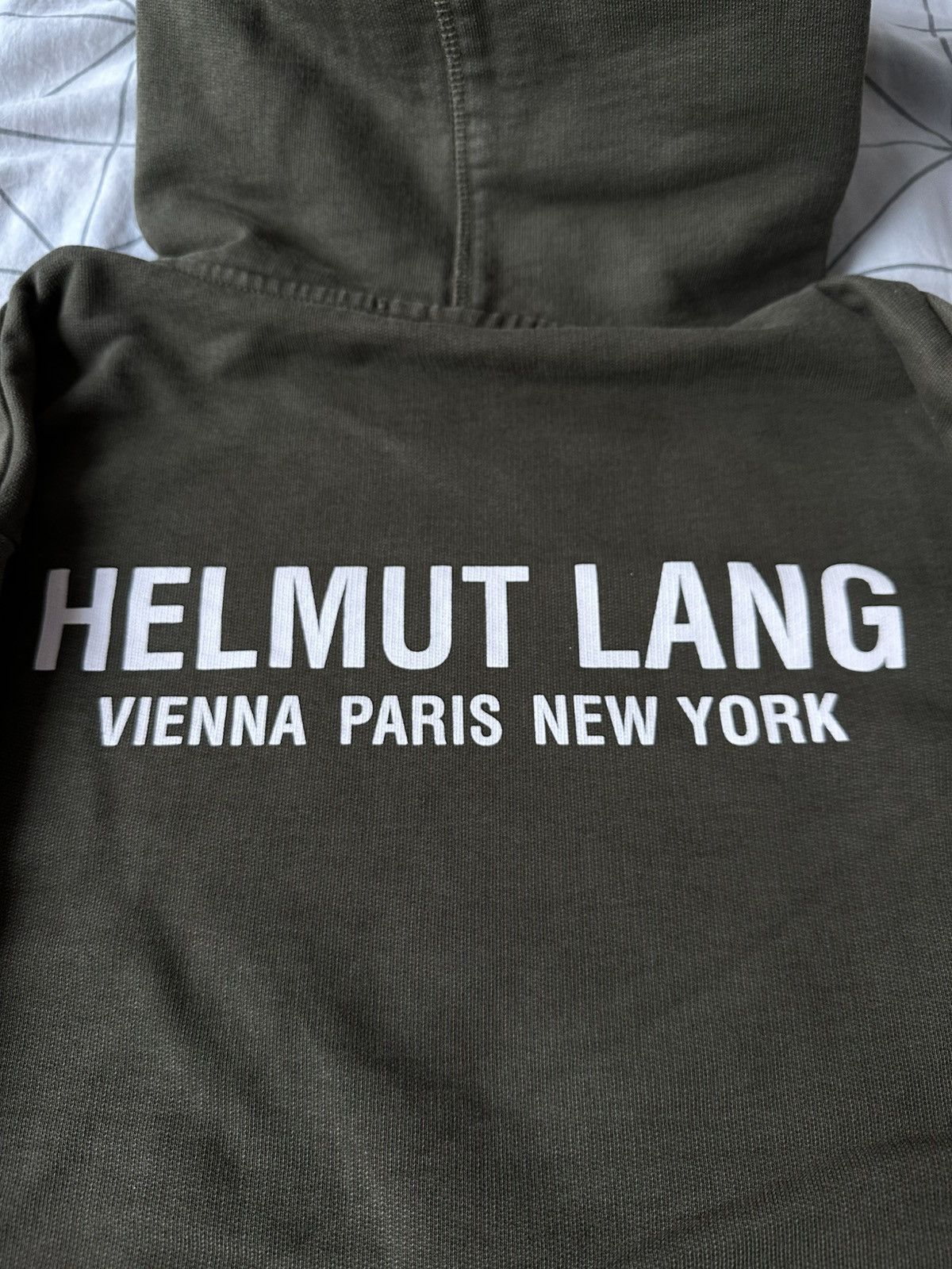 Helmut Lang Helmut Lang Khaki Logo Stripes Hoodie Size US XL / EU 56 / 4 - 3 Thumbnail
