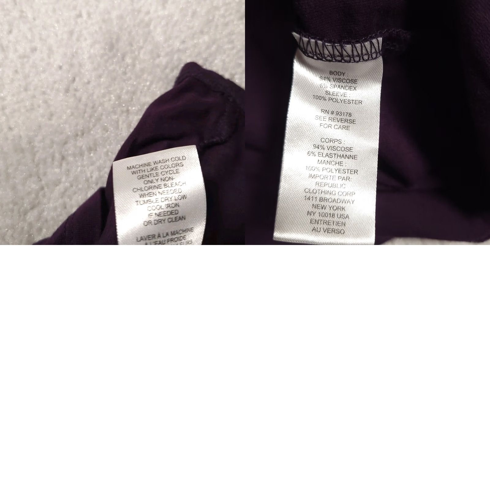 Vintage Tahari Shirt Women's XS Purple Short Balloon Sleeve Blouse Round Neck Stretch Shirt Size XS / US 0-2 / IT 36-38 - 9 Thumbnail