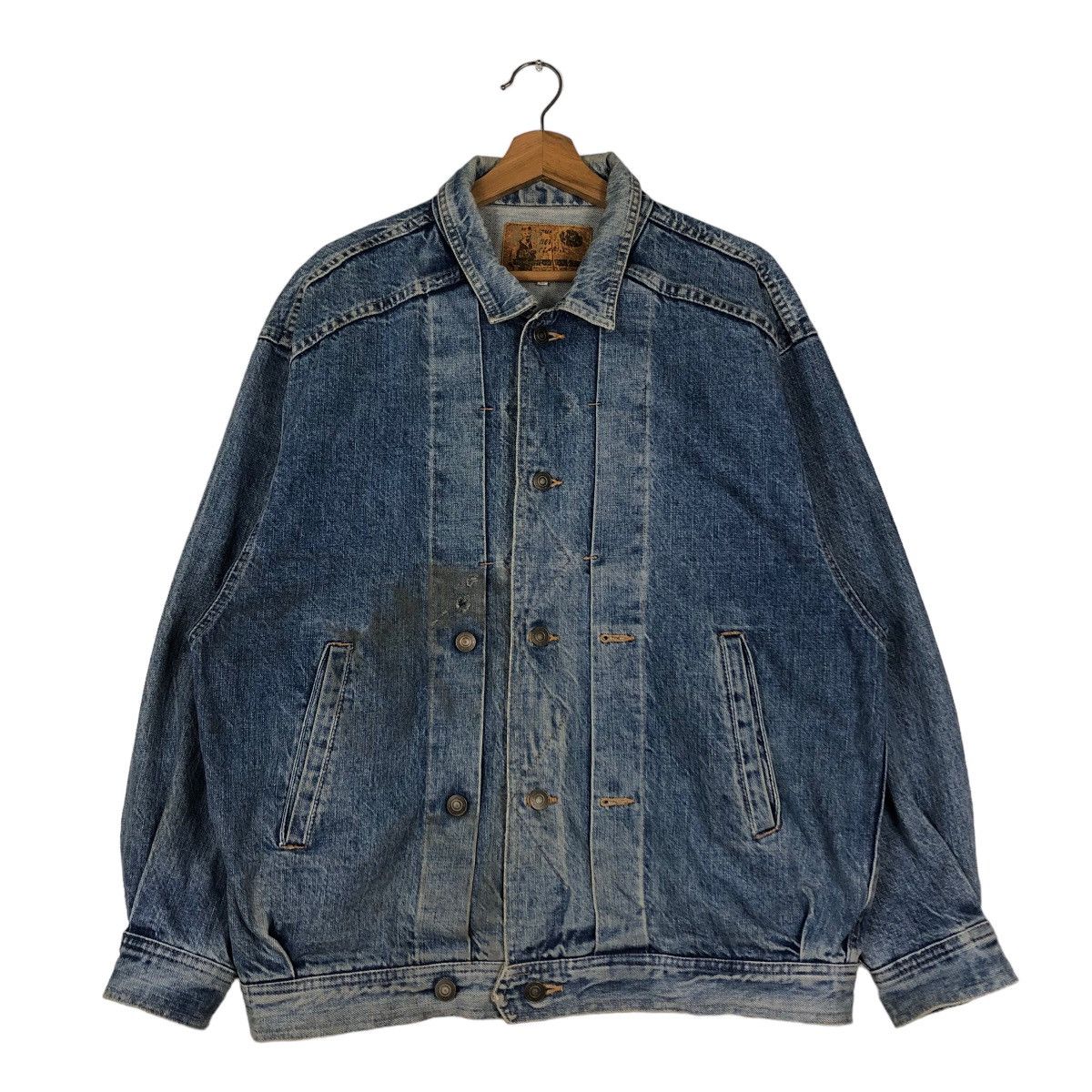 Japanese Brand 🔥Vintage Trucker Denim Biker Jacket Inspire Toyo Enterprise Size US M / EU 48-50 / 2 - 1 Thumbnail