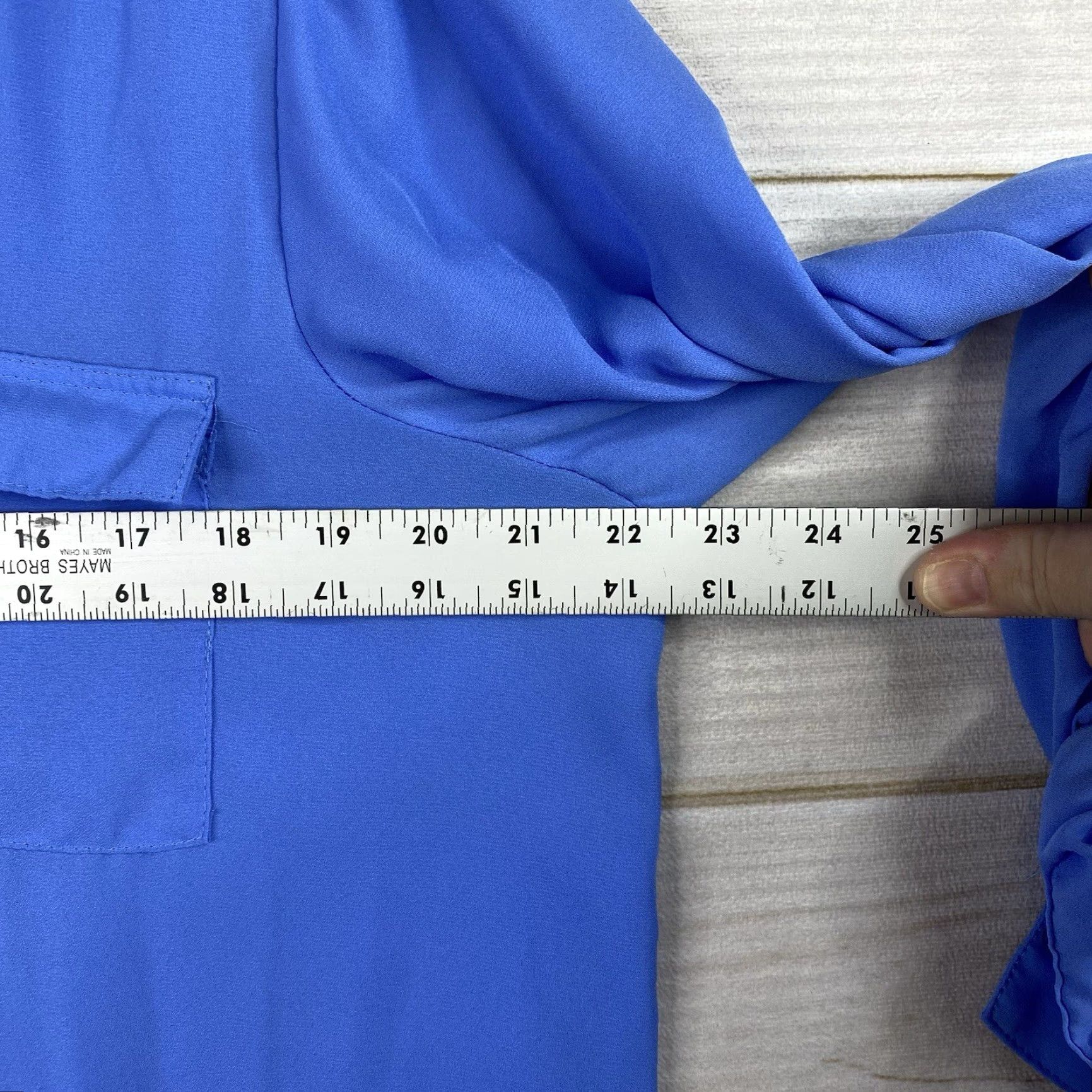 Avenue Avenue Blouse Womens 14/16 Blue 1/4 Zip Roll Tab Sleeve Pockets Lightweight Pullove Size XXL / US 16-18 / IT 52-54 - 6 Thumbnail