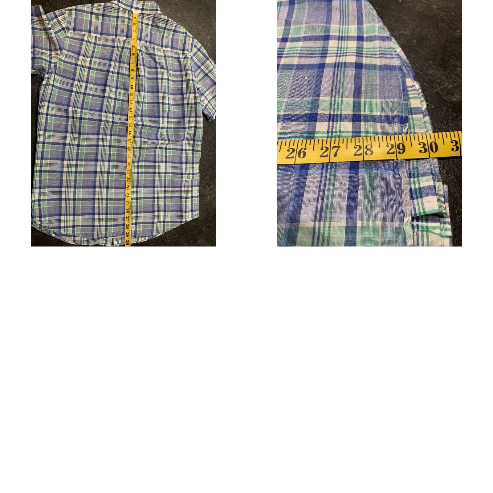 Chaps Chaps Plaid Button Down Shirt Mens Short Sleeve Multicolor Cotton Linen M Size US M / EU 48-50 / 2 - 8 Thumbnail