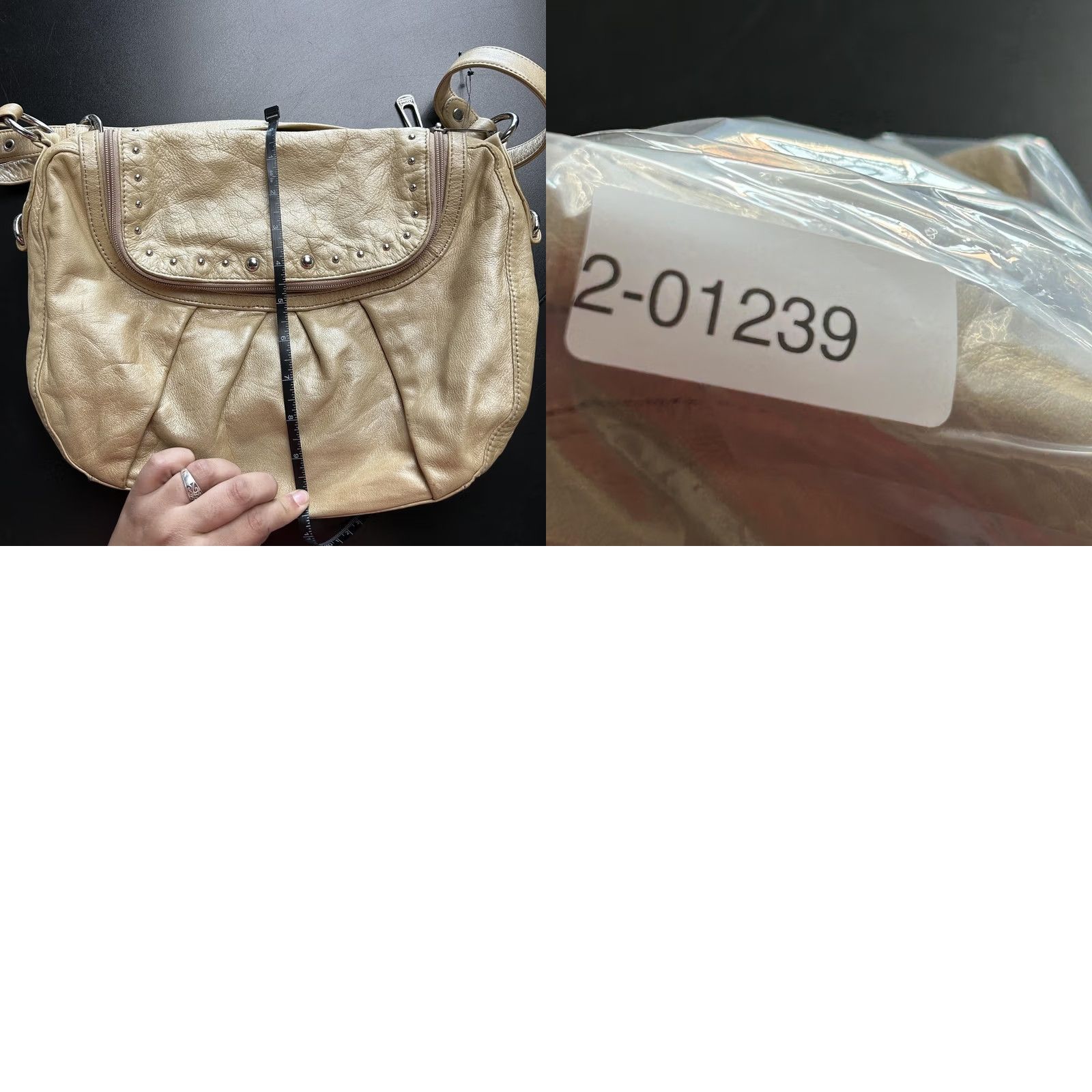 Vintage Stone Mountain Hobo Bag Womens Medium Gold Leather Studded Zip Shoulder Purse Size ONE SIZE - 8 Thumbnail
