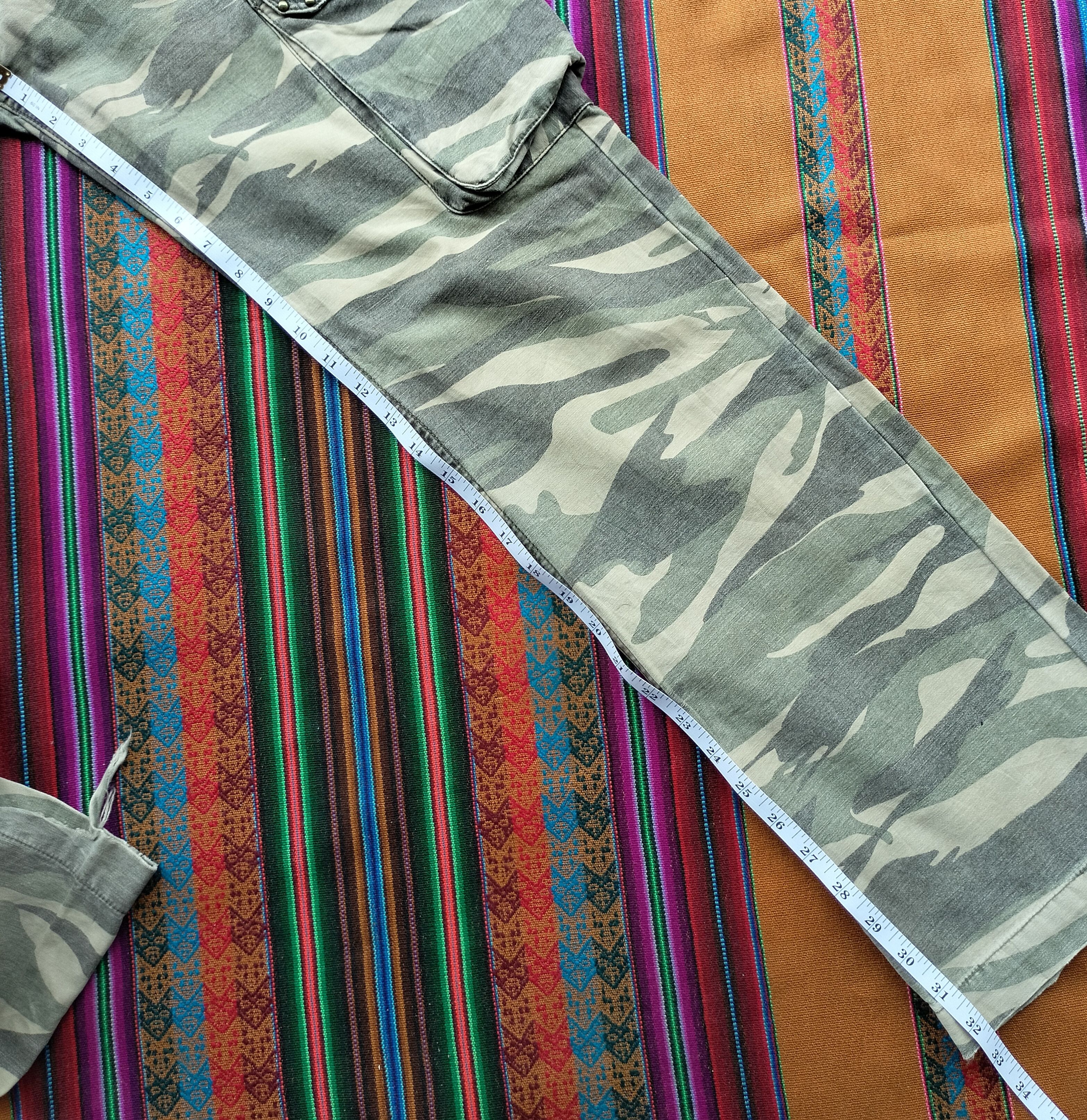 GOA double waist studded flare cargo pants Size US 31 - 23 Thumbnail