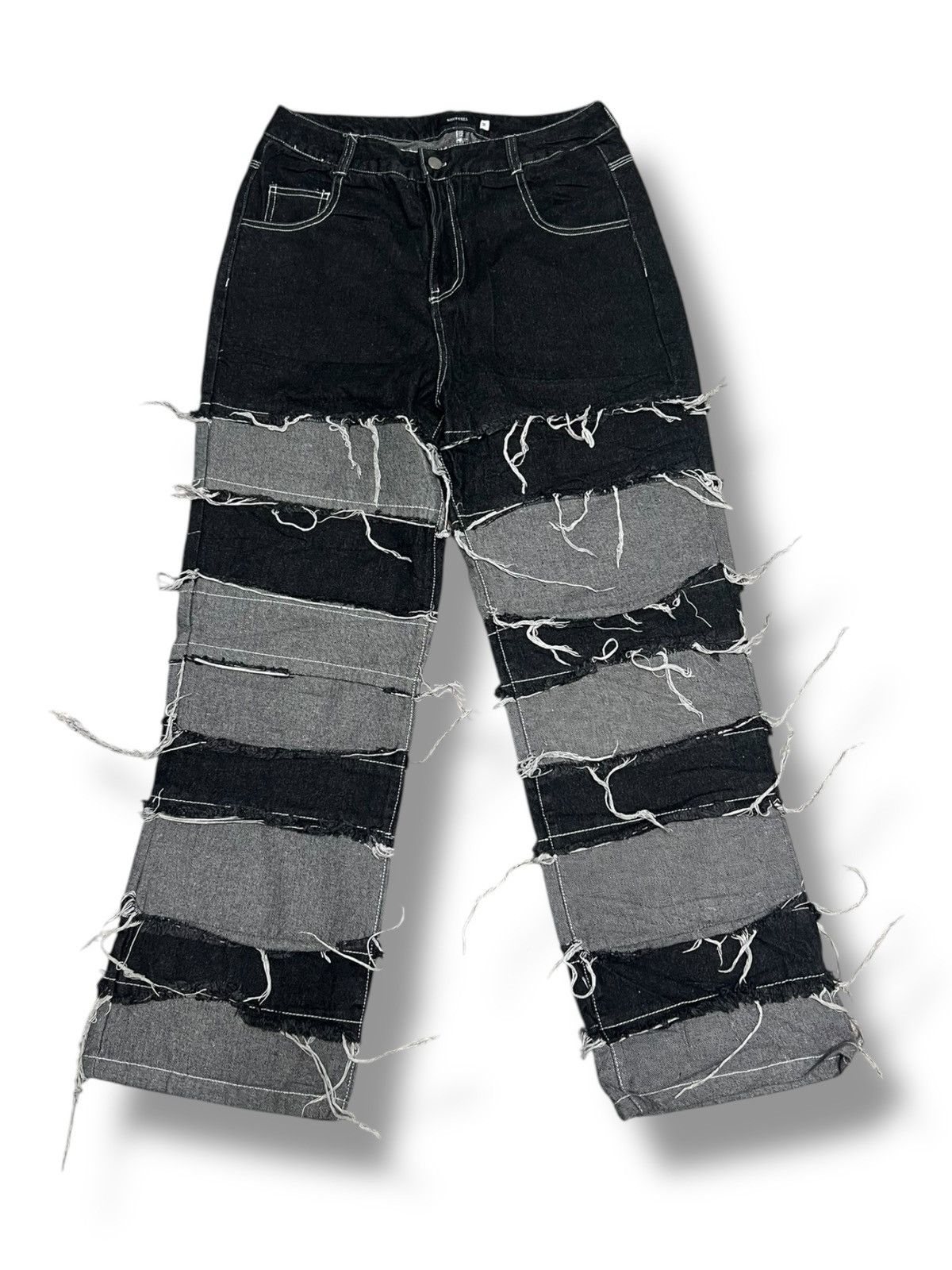 Hysteric Glamour NOVESSEL/Nobesel Borderline Distressed Wide Denim Pants Size US 32 / EU 48 - 3 Thumbnail