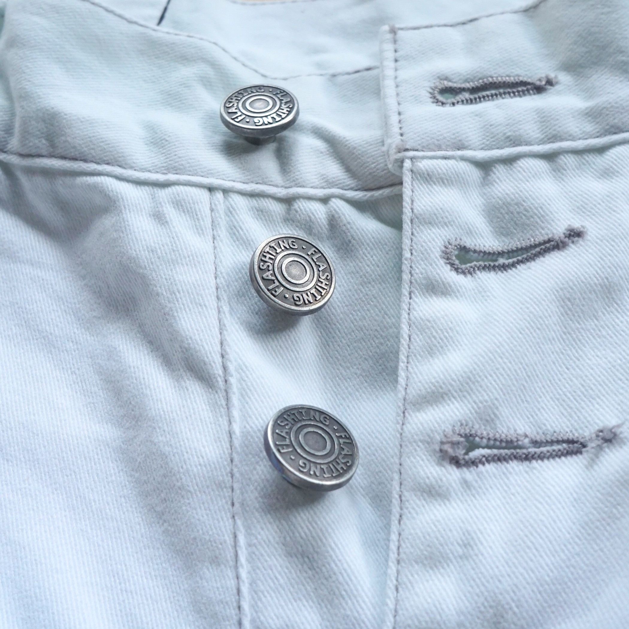 Japanese Brand AND IT_ High Waist Button-fly White Soft Denim Size 26" / US 2 / IT 38 - 6 Thumbnail