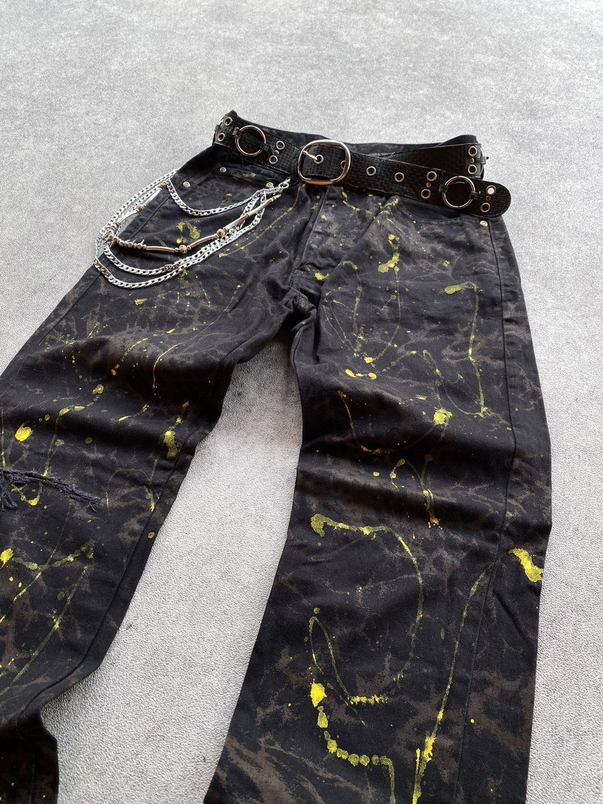 If Six Was Nine × Japanese Brand × Le Grande Bleu (L.G.B.) NEED GONE !!! Distressed Splash Pants Size US 27 - 3 Thumbnail