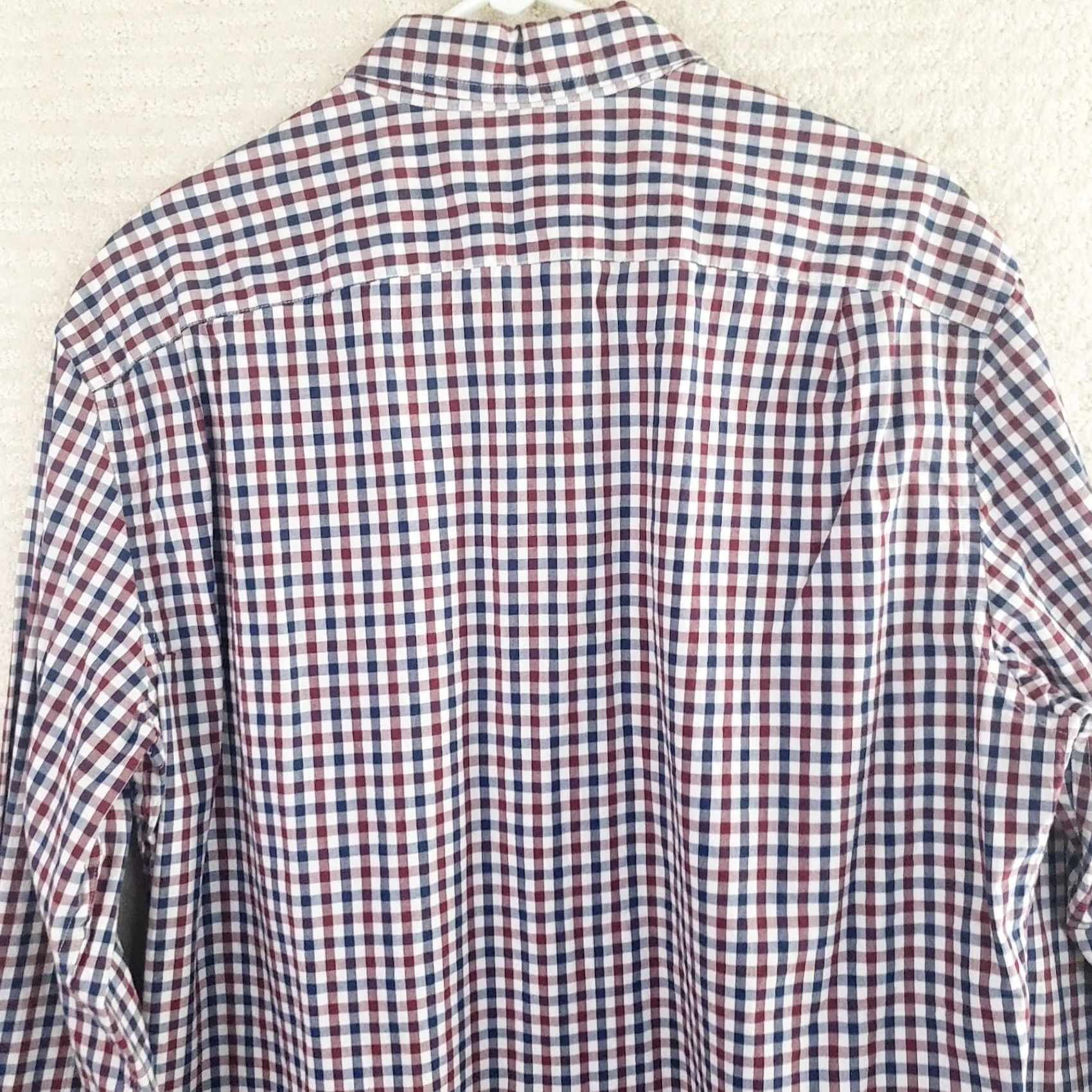 J.Crew J.CREW Mercantile Flex Slim Fit Shirt L Red White Blue Check Long Sleeve Button-Up Mens Size US L / EU 52-54 / 3 - 7 Thumbnail