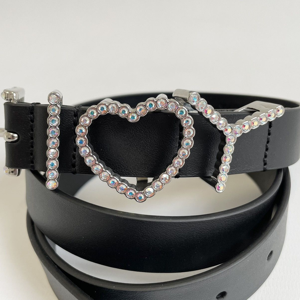 Y/Project Rhinestone ‘I Heart Y’ Buckle Belt Size 32 - 2 Thumbnail