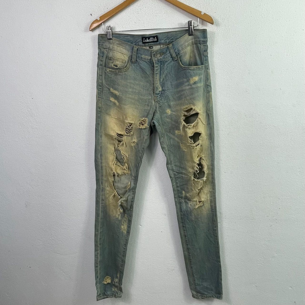 Embellish Ripped Distressed Skinny Jeans