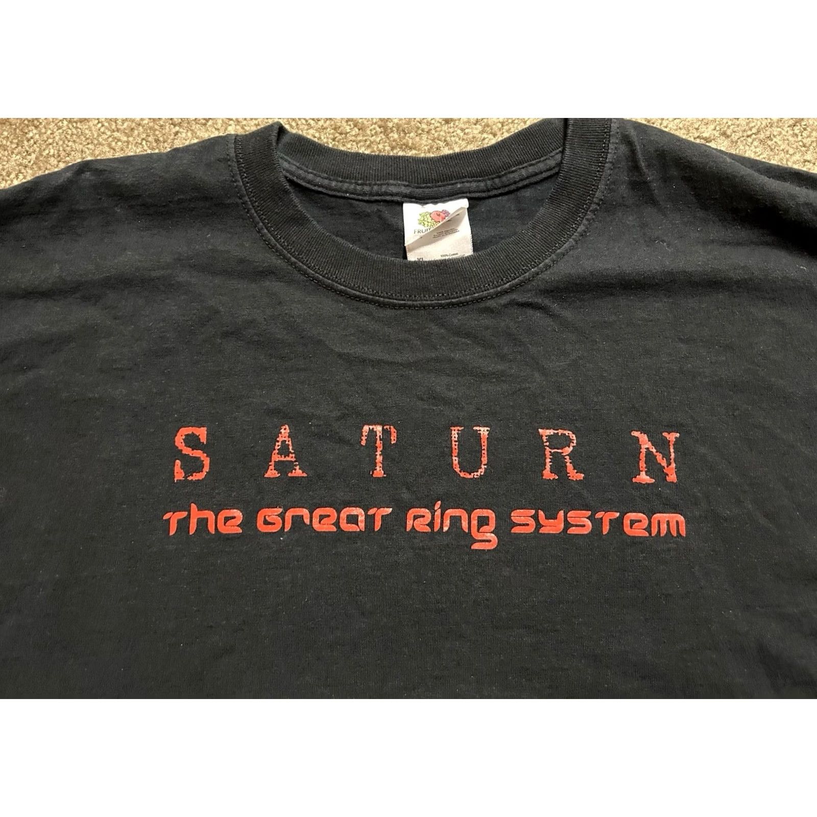 Vintage VINTAGE Rare Saturn The Great Ring System Men’s XL T-Shirt Double-Sided Planets Shirt Mens XL Black 90s Space Theme Size US XL / EU 56 / 4 - 3 Thumbnail