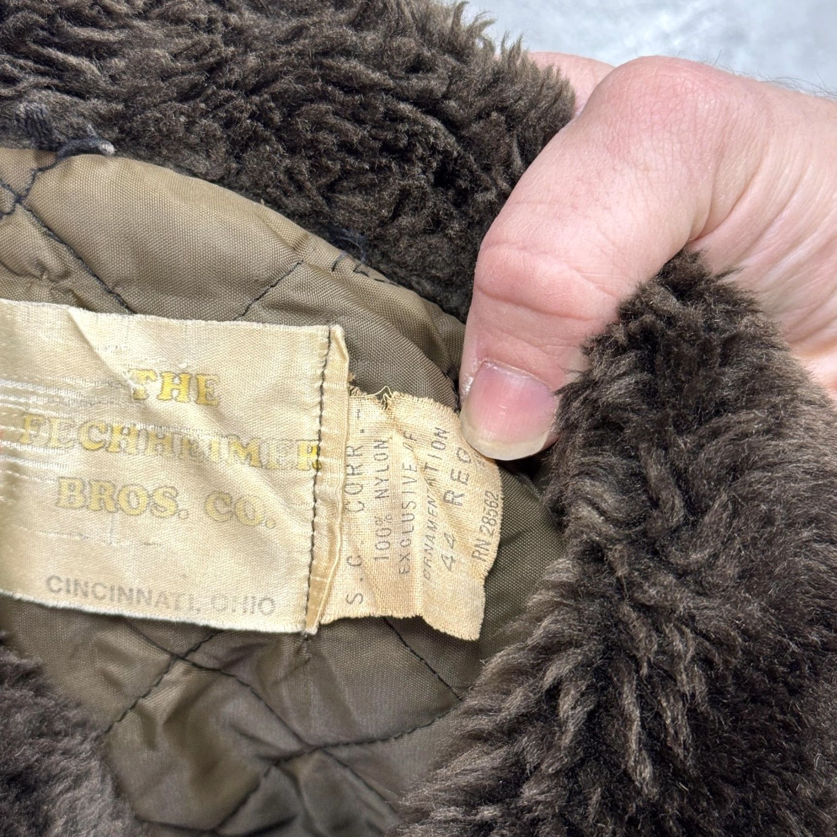 Vintage VINTAGE Fechheimer Bros. Co. Jacket Mens 44 Nylon Bomber Green Fur Collar Insulated Full Zip Size US S / EU 44-46 / 1 - 5 Thumbnail