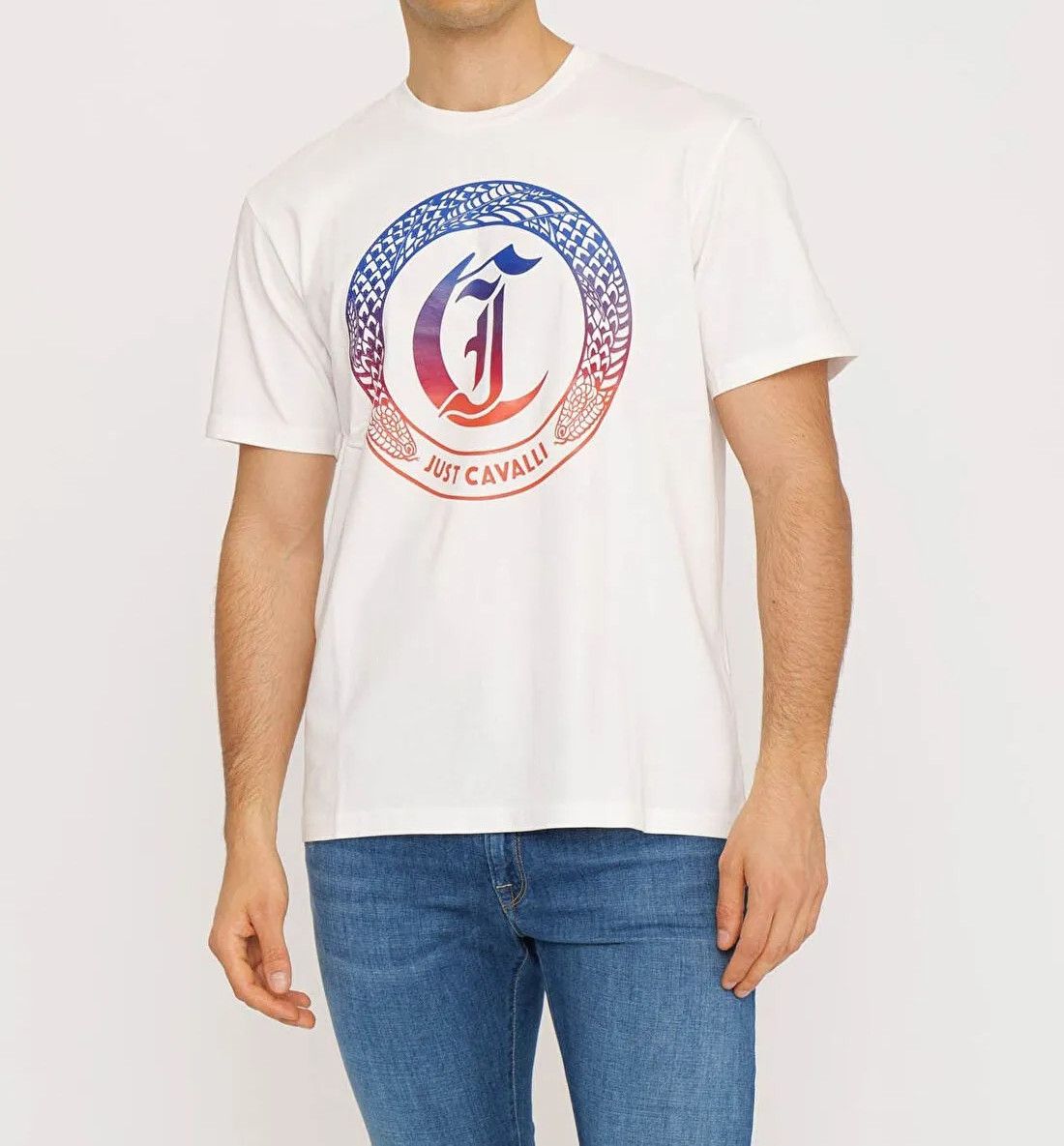 Just Cavalli JUST CAVALLI logo print white cotton t-shirt Small Size US S / EU 44-46 / 1 - 2 Thumbnail