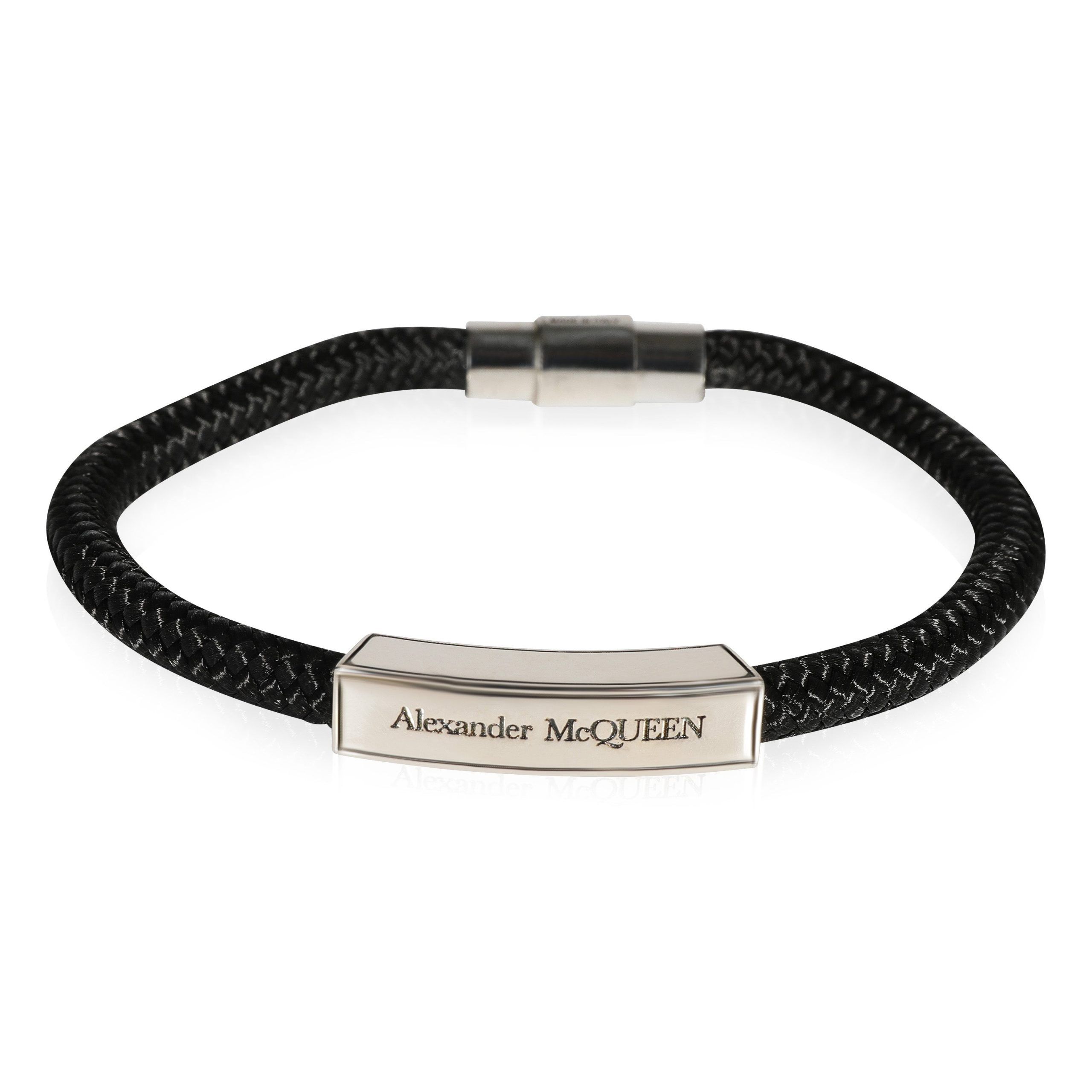 image of Alexander Mcqueen Cordino Silver Tone Bracelet, Women's