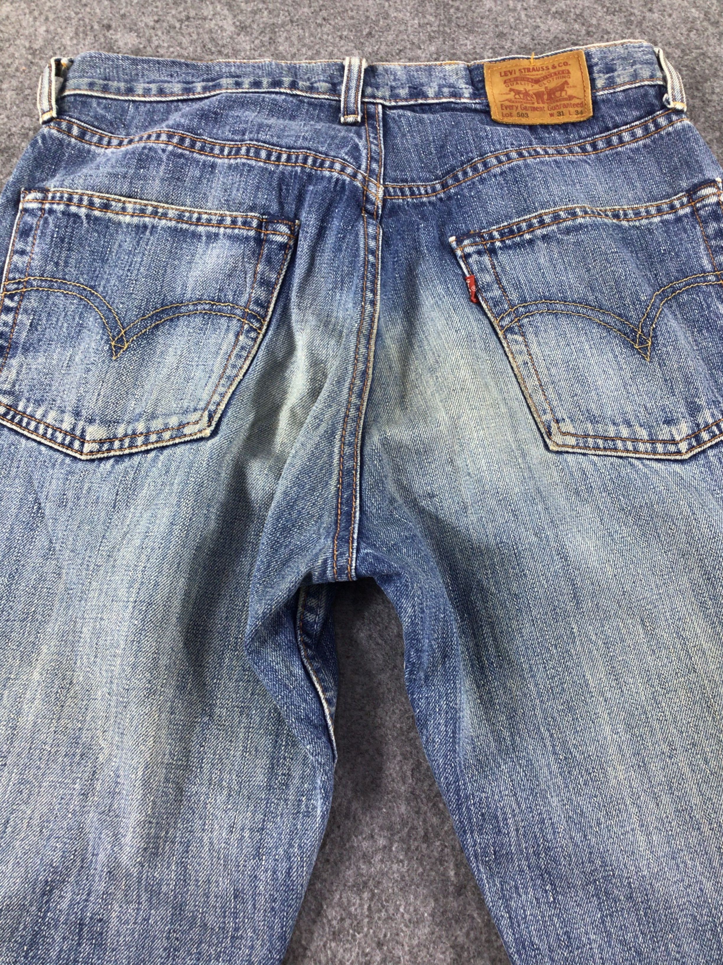 Levi's Vintage Levis 503 Jeans Faded Blue Denim KJ020 Size US 31 - 4 Thumbnail