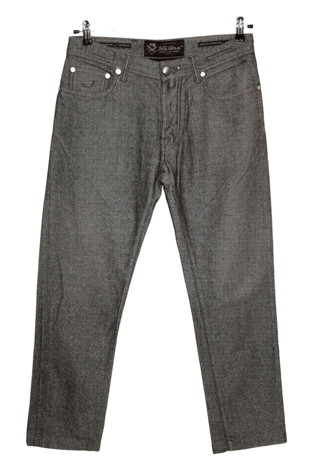 Jacob Cohen Jacob Cohen Herringbone Woven Cotton-Wool Denim Cropped Pant Size US 32 / EU 48 - 1 Thumbnail